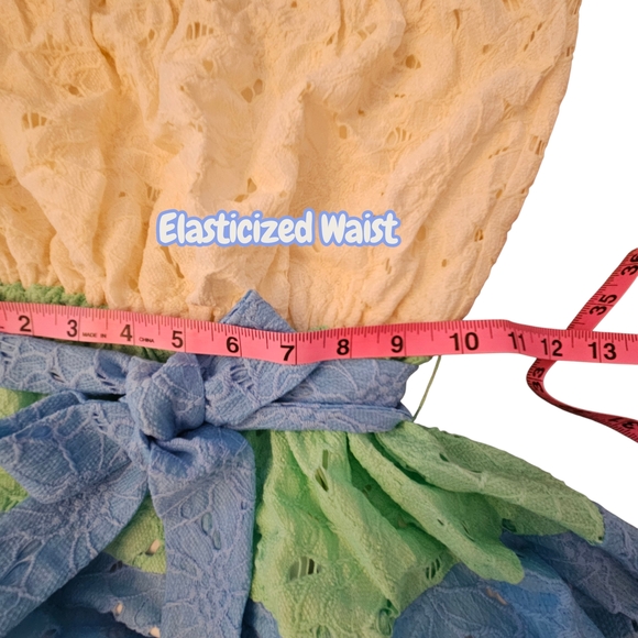 NewWOT Flying Tomato Strapless Midi Dress Cream, Blue & Green Stripes - Small - Picture 11 of 16